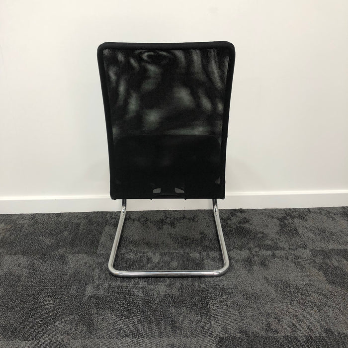 Mesh Meeting Chair - Black Vinyl - CSOS1839 | Coggin Sustainable Office Solutions | Online Shop