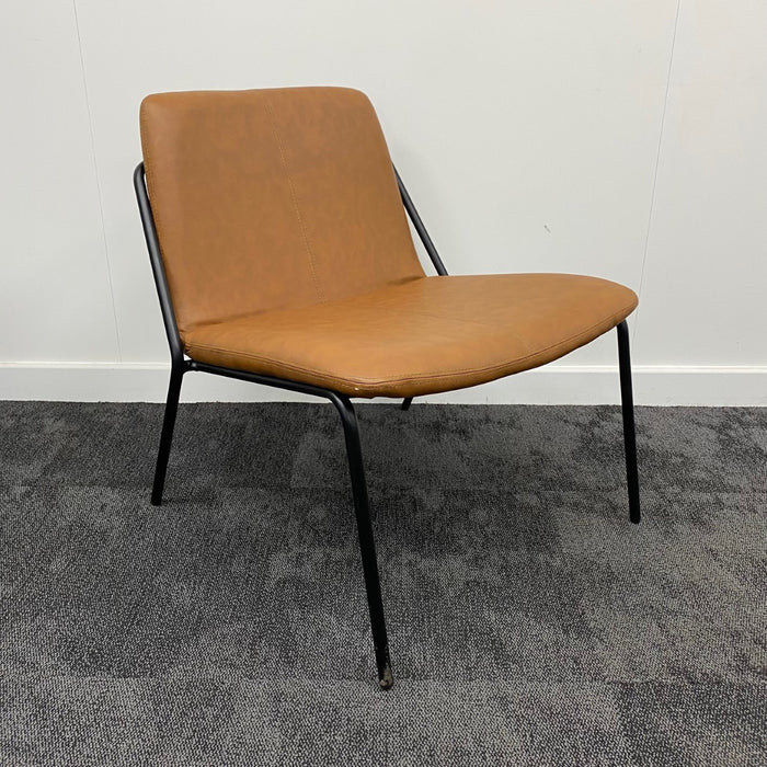 Visitor Chair - Brown Vinyl - CSOS1973 | Coggin Sustainable Office Solutions | Online Shop
